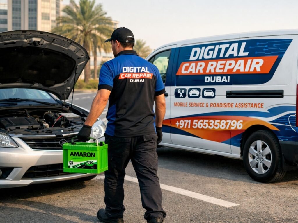 Car battery replacement service in Dubai